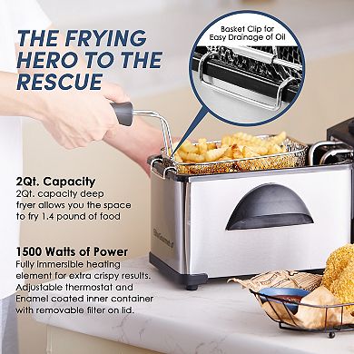 Elite 2-qt. Stainless Steel Deep Fryer With Lid