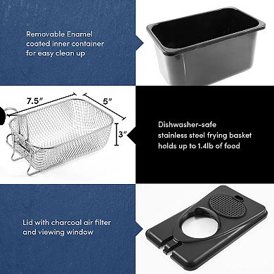 Elite 2-qt. Stainless Steel Deep Fryer With Lid