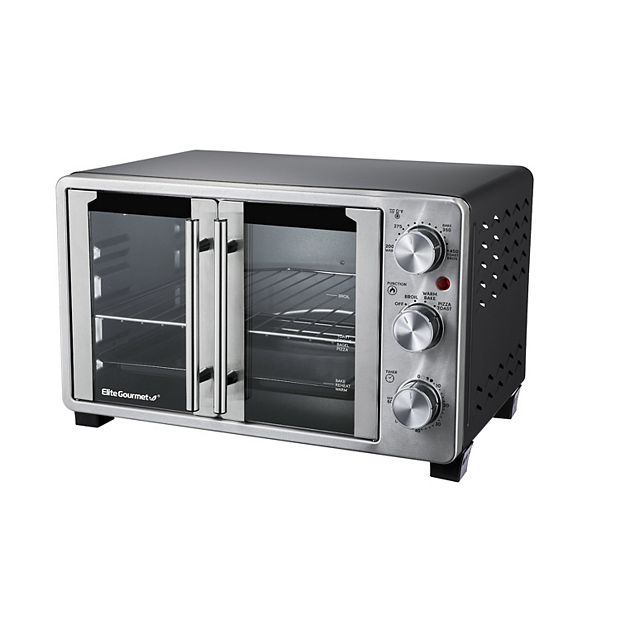 Elite Gourmet Double French Door Toaster Oven fits 12 Pizza, Stainless  Steel ETO2530M - The Home Depot