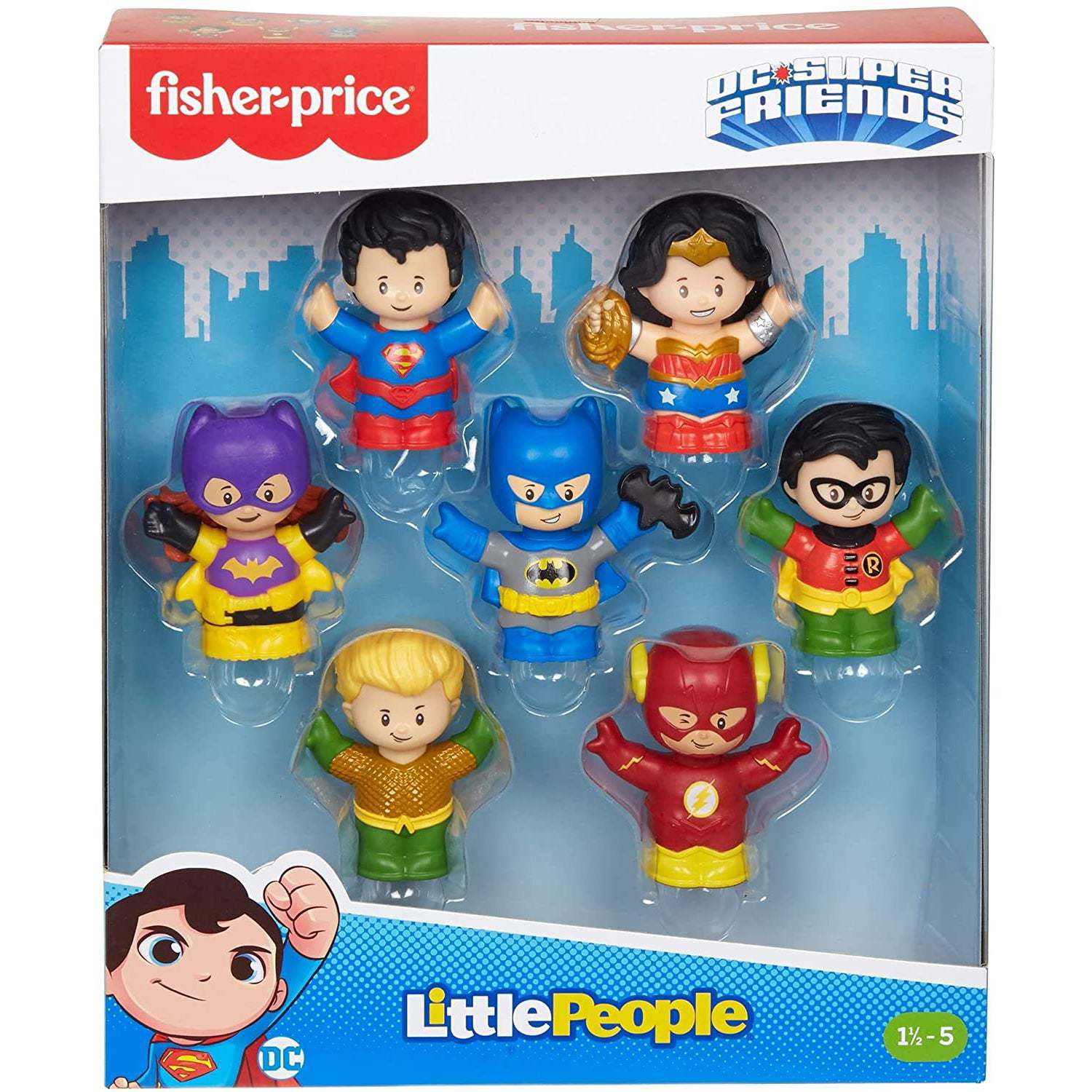 Figura Di Ricambio Batman Per Fisher-Price Little People DC Super Friends (GMJ14) - Personaggio Sostitutivo - 5