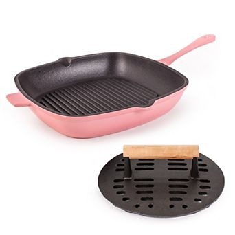BergHOFF Neo 2 pc Cast-Iron Grill Pan & Slotted Steak Press Set
