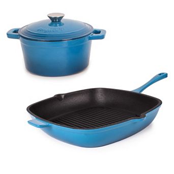BergHOFF Neo 3 pc Cast-Iron Dutch Oven & Grill Pan Set