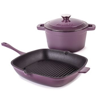 BergHOFF Neo 3 pc Cast-Iron Dutch Oven & Grill Pan Set