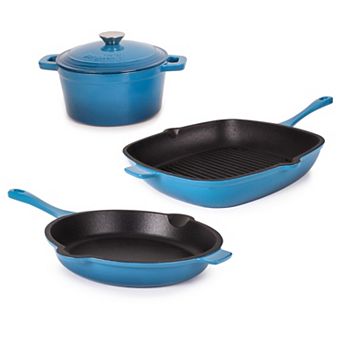 BergHOFF Neo 4 pc Cast-Iron Grill Pan, Frypan & Dutch Oven Set