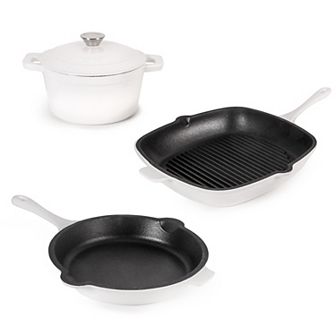 BergHOFF Neo 4 pc Cast-Iron Grill Pan, Frypan & Dutch Oven Set