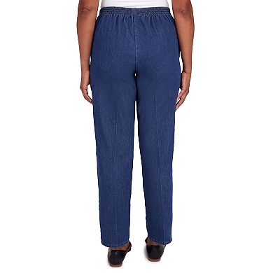 Petite Alfred Dunner Bright Idea Pull-On Straight-Leg Jeans