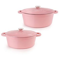 NutriChef 11 Piece Nonstick Elegant Diamond Pattern Kitchen Cookware Set,  Pink, 1 Piece - Baker's