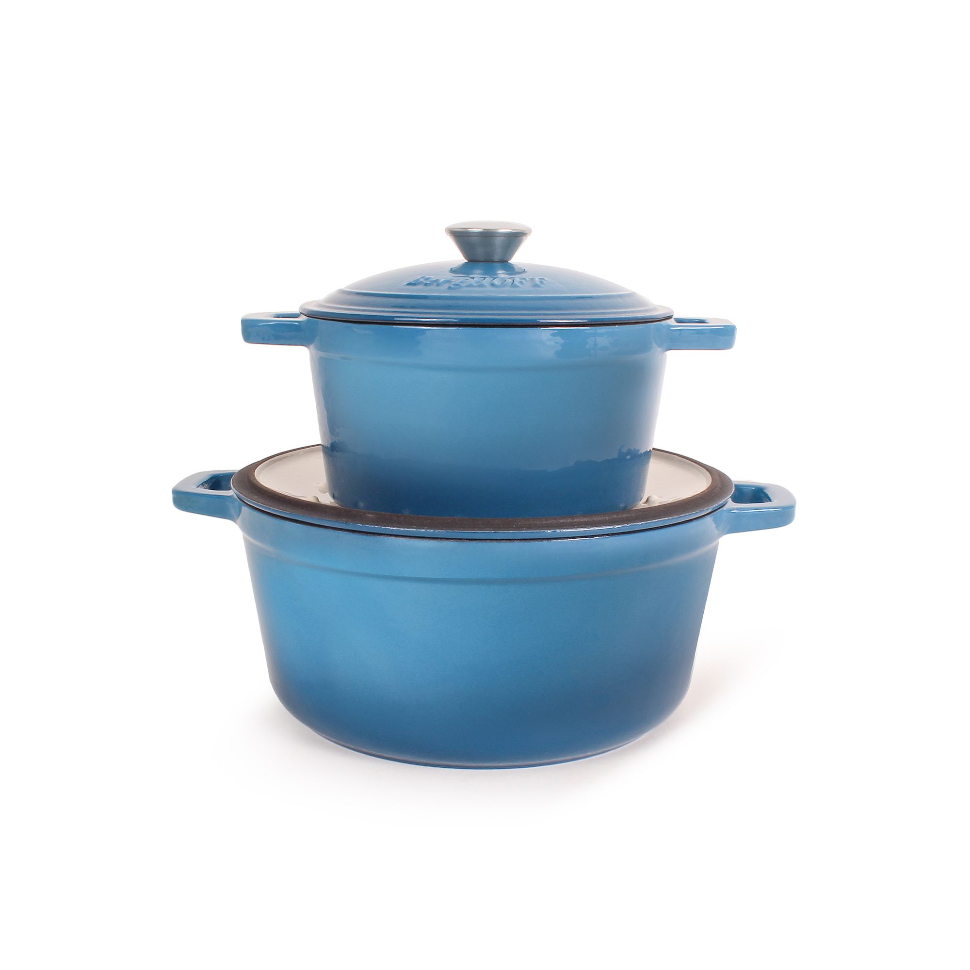 BergHOFF Neo 4-pc. 3-qt. & 7-qt. Cast-Iron Dutch Oven Set, Blue