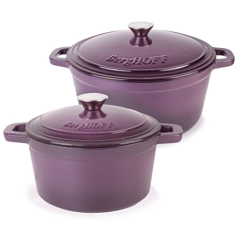 23cm Purple Seafood Dutch Oven Enameled Cast Iron Soup Pot With