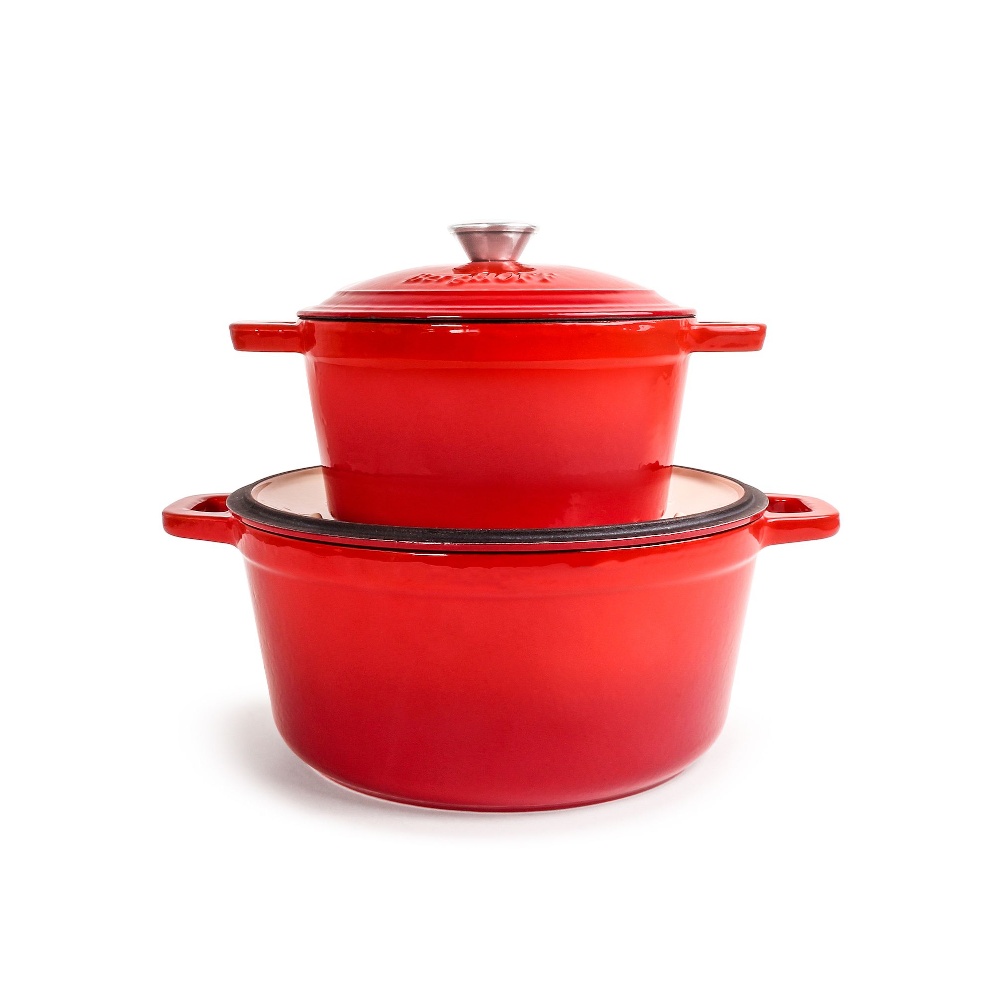 BergHOFF Neo 4-pc. 3-qt. & 7-qt. Cast-Iron Dutch Oven Set, Red