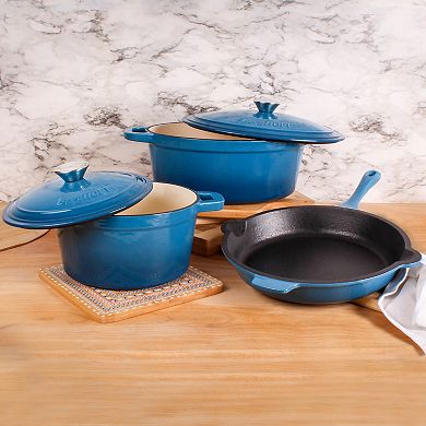 BergHOFF Neo 5-pc. Cast-Iron 3-qt. & 5-qt. Dutch Ovens & Frypan Set