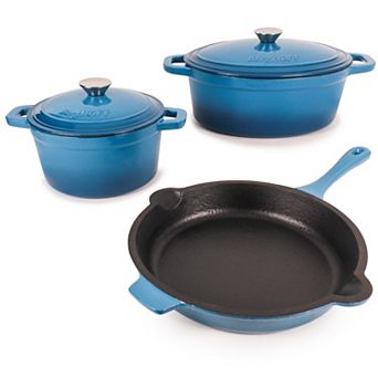 BergHOFF Neo 5 pc Cast-Iron 3-qt & 5-qt Dutch Ovens & Frypan Set