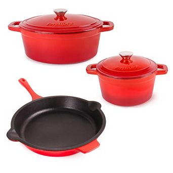 BergHOFF Neo 5 pc Cast-Iron 3-qt & 5-qt Dutch Ovens & Frypan Set