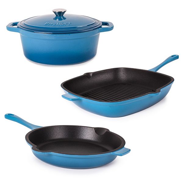 BergHOFF Neo 4pc. CastIron Frypan, Grill Pan & Dutch Oven Set