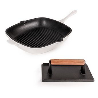 BergHOFF Neo 2 pc Cast-Iron Grill Pan & Bacon/Steak Press Set