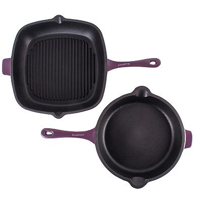 BergHOFF Neo 2-pc. Cast-Iron Frypan & Grill Pan Set