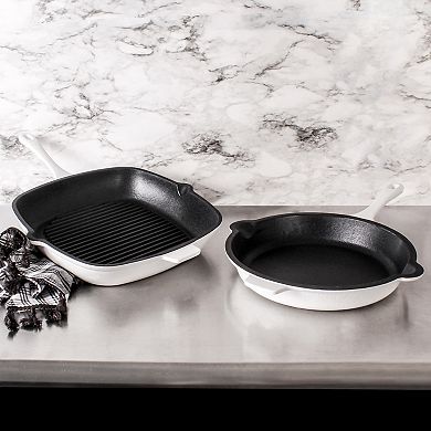 BergHOFF Neo 2-pc. Cast-Iron Frypan & Grill Pan Set