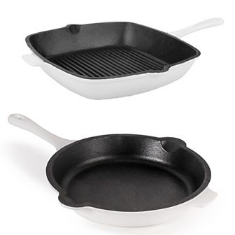 BergHOFF Neo 2 pc Cast-Iron Frypan & Grill Pan Set