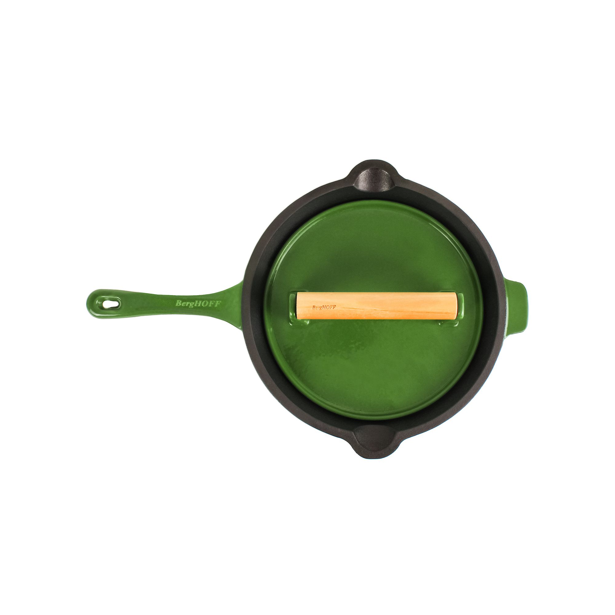 BergHOFF Neo 2-pc. Cast-Iron Frypan & Steak Press Set, Green