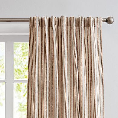 G.H. Bass & Co. Peak Stripe Backtab Ochre Set of 2 Window Curtain Panels