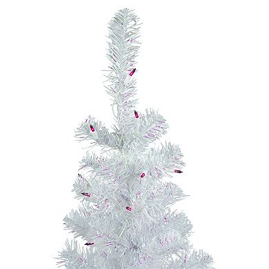 3' Pre-lit Rockport White Pine Artificial Christmas Tree Purple Lights