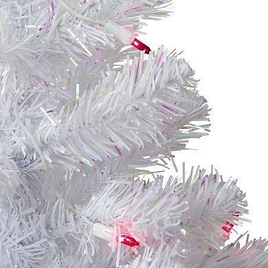 2' Pre-Lit White Pine Slim Artificial Christmas Tree - Pink Lights
