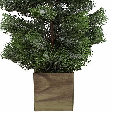 3' Snowy Pine Artificial Christmas Tree in Wooden Pot - Unlit