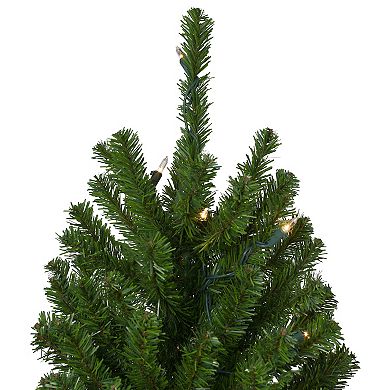 7' Pre-Lit Alpine Artificial Christmas Tree - Clear Lights
