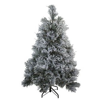 4.5' Flocked Black Spruce Artificial Christmas Tree - Unlit