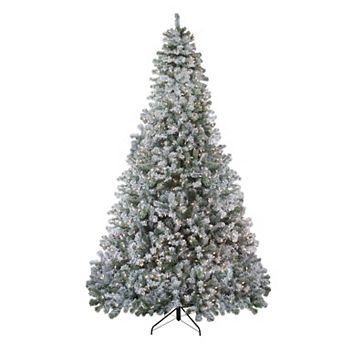 9' Pre-Lit Flocked Winema Pine Artificial Christmas Tree - Clear Lights