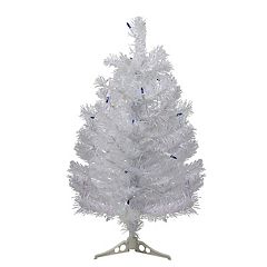 Northlight 2' Lighted Rockport White Pine Artificial Christmas Tree Green Lights