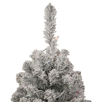 3' Pre-Lit Medium Heavily Flocked Madison Pine Artificial Christmas Tree Multi Lights