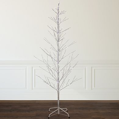 6' LED Lighted White Birch Christmas Twig Tree - Pure White Lights