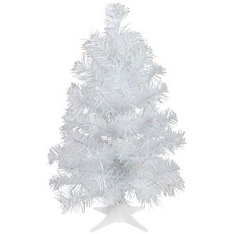 18 x 13 White Glimmer Iridescent Spruce Artificial Christmas Tree - Unlit