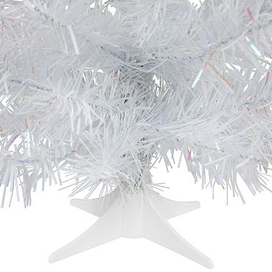 18 x 13 White Glimmer Iridescent Spruce Artificial Christmas Tree - Unlit