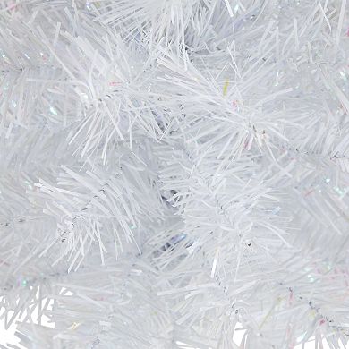 18 x 13 White Glimmer Iridescent Spruce Artificial Christmas Tree - Unlit