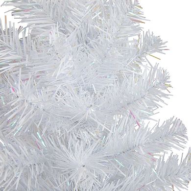 18 x 13 White Glimmer Iridescent Spruce Artificial Christmas Tree - Unlit