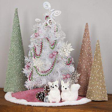 18 x 13 White Glimmer Iridescent Spruce Artificial Christmas Tree - Unlit
