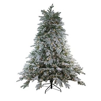 9' Pre-Lit Full Frosted Butte Fir Artificial Christmas Tree - Clear Lights