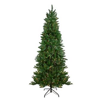 7' Pre-Lit Altoona Pine Slim Artificial Christmas Tree - Clear Lights
