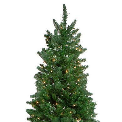 7' Pre-Lit Altoona Pine Slim Artificial Christmas Tree - Clear Lights