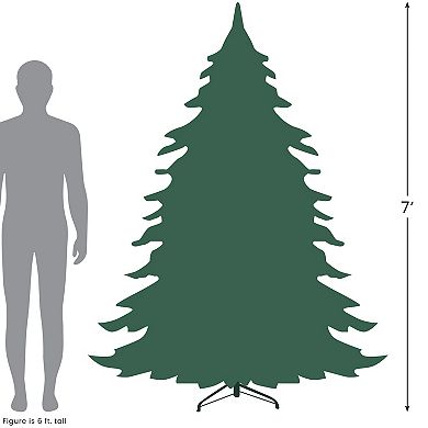 7' Pre-Lit Altoona Pine Slim Artificial Christmas Tree - Clear Lights