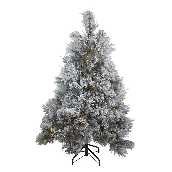 4.5' Pre-lit Led Black Spruce Artificial Christmas Tree - Clear Lights