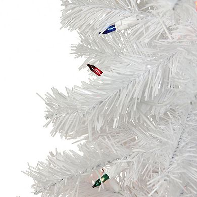 3' Pre-lit White Pine Artificial Christmas Tree - Multi Lights