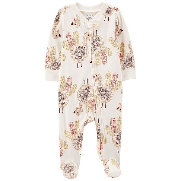 Baby Carter's Turkey 2-Way Zip Cotton Sleep & Play