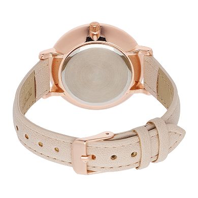 Folio Women's Blush Strap Watch, Bracelet & Jewelry Pouch Set