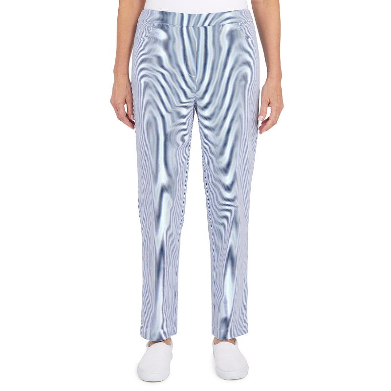 Womens Alfred Dunner Peace of Mind Stripe Allure Straight-Leg Pants, Size: