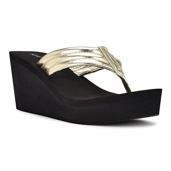 Nine West Spins Wedge Thong Sandals