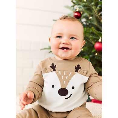 Baby Carter's 3-Piece Reindeer Top, Pants & Socks Set