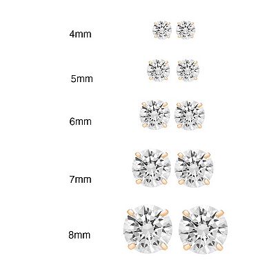 Theia Sky 14k Gold Cubic Zirconia Stud Earrings